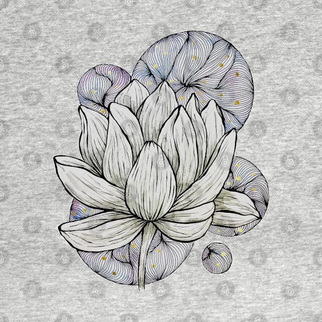 Lotus flower abstract IV by amyliafaizalart